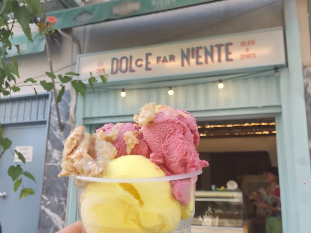 Gelato and Greek sweets at Dolce Far Niente in Koukaki, Athens