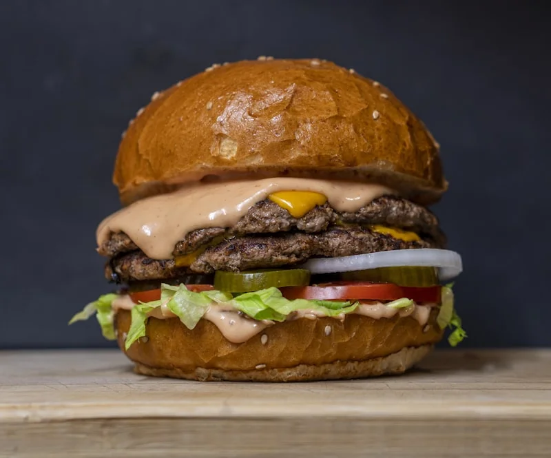 Juicy handmade brioche beef burger from Talking Breads Athens