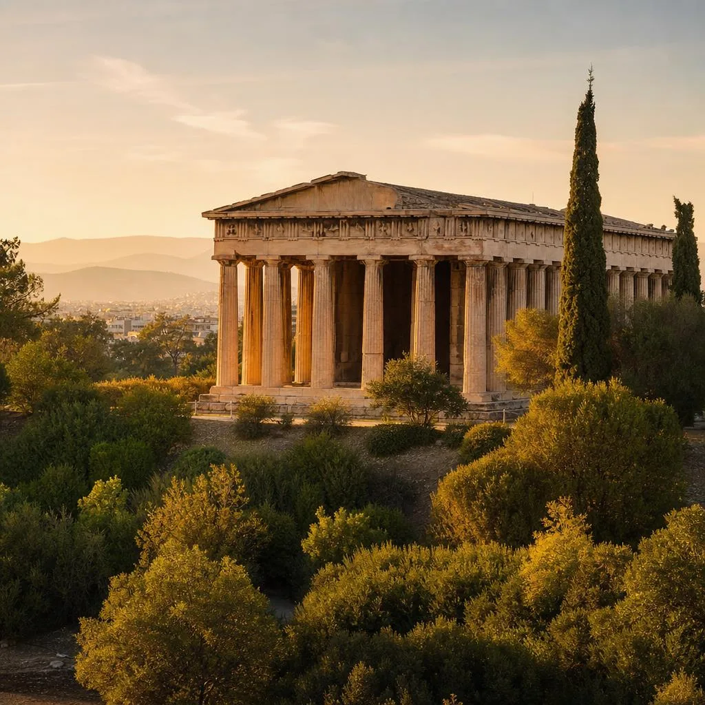 Temple of Hephaestus in the Ancient Agora Athens fully intact