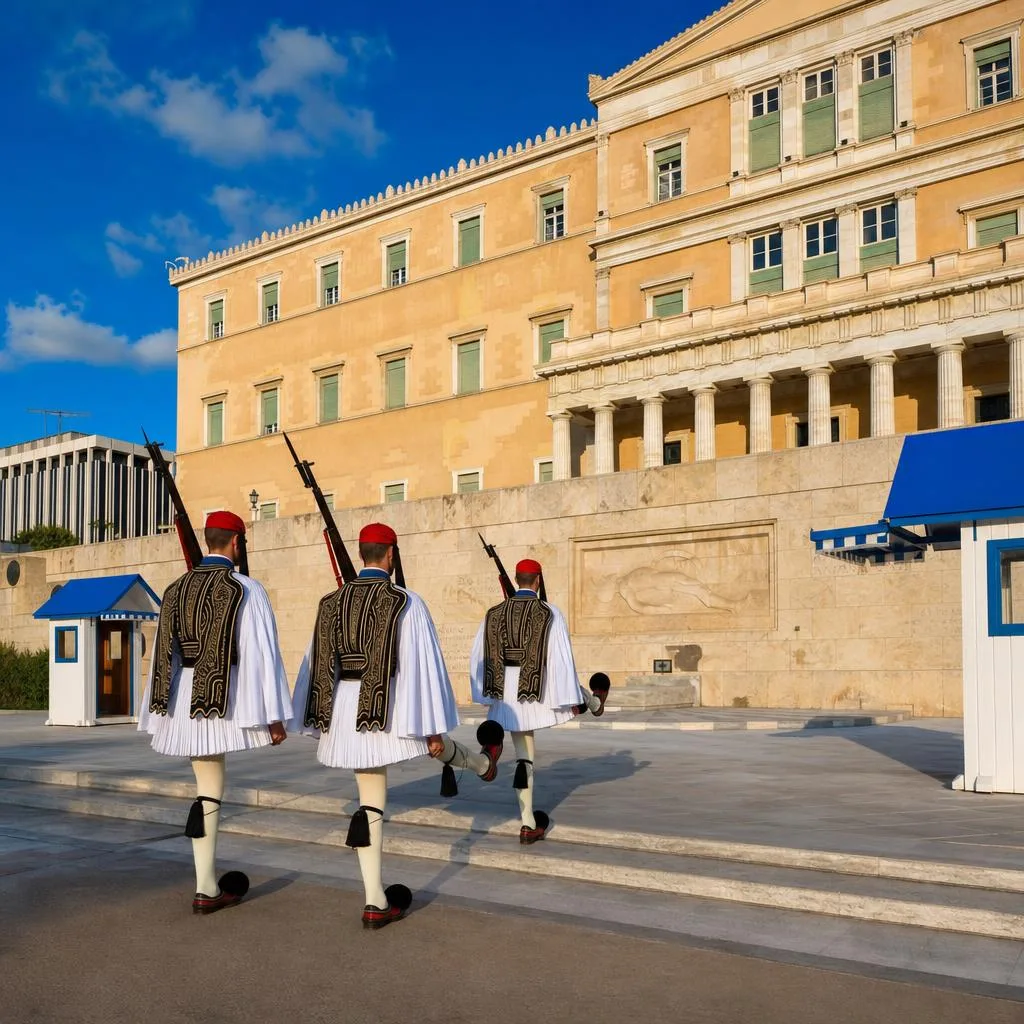 Syntagma Square with the Greek Parliament building
